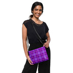 Personalized Crossbody Bag Electric Violet and Fuchsia Plaid - Scottish Squares