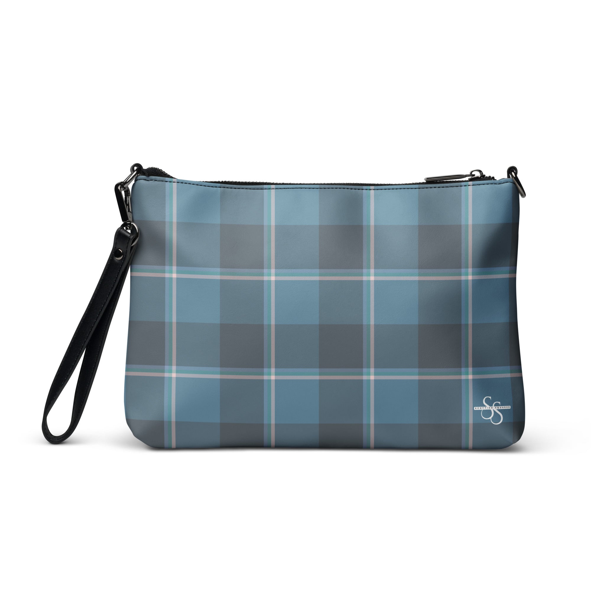 Personalized Crossbody Bag Hoki and Shuttle Gray Plaid - Scottish Squares