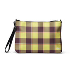 Personalized Crossbody Bag Flax and Livid Brown Plaid - Scottish Squares