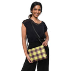 Personalized Crossbody Bag Flax and Livid Brown Plaid - Scottish Squares