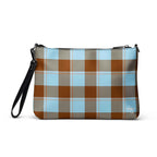 Personalized Crossbody Bag Blizzard Blue and Livid Brown Plaid - Scottish Squares