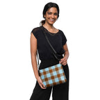Personalized Crossbody Bag Blizzard Blue and Livid Brown Plaid - Scottish Squares