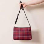 Personalized Crossbody Bag Old Brick and Cab Sav Plaid - Scottish Squares