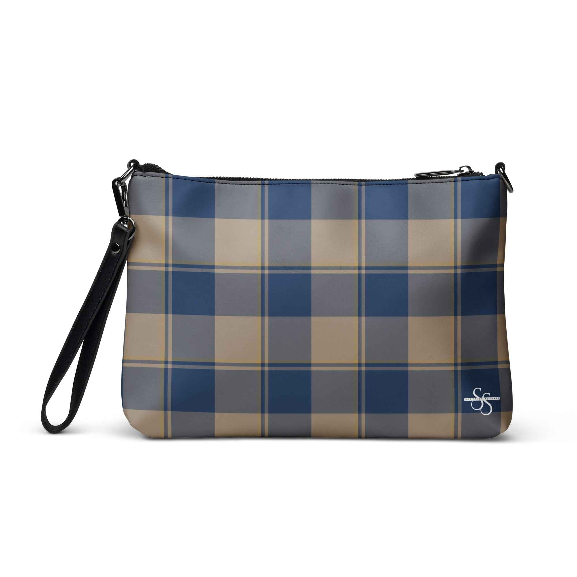 Personalized Crossbody Bag Cello and Donkey Brown Plaid - Scottish Squares