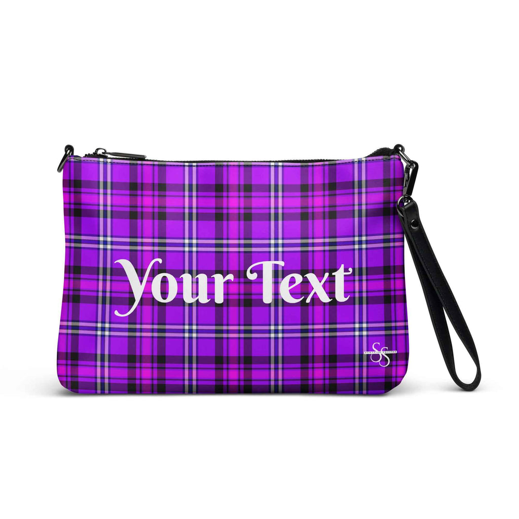 Personalized Crossbody Bag Electric Violet and Fuchsia Plaid Default Title - Scottish Squares
