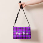 Personalized Crossbody Bag Electric Violet and Fuchsia Plaid - Scottish Squares