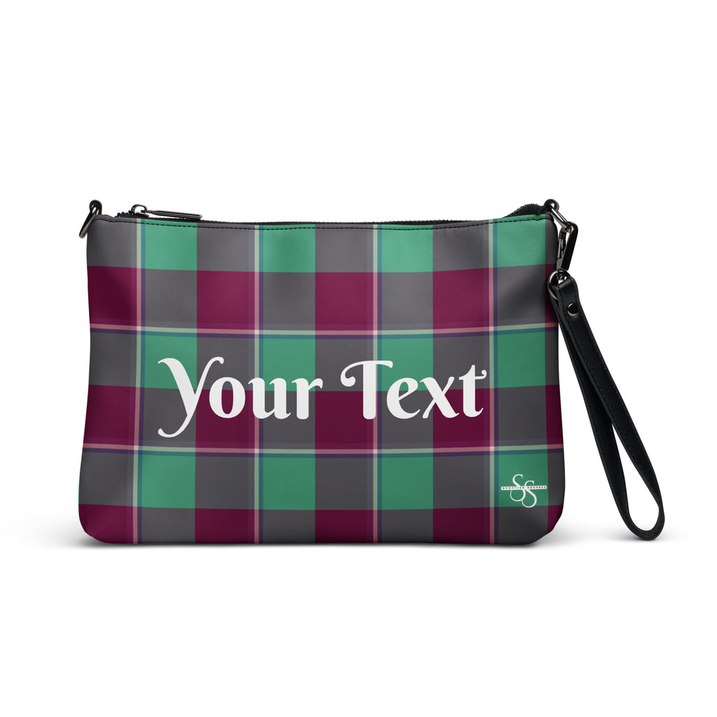 Personalized Crossbody Bag Ocean Green and Mulberry Wood Plaid Default Title - Scottish Squares