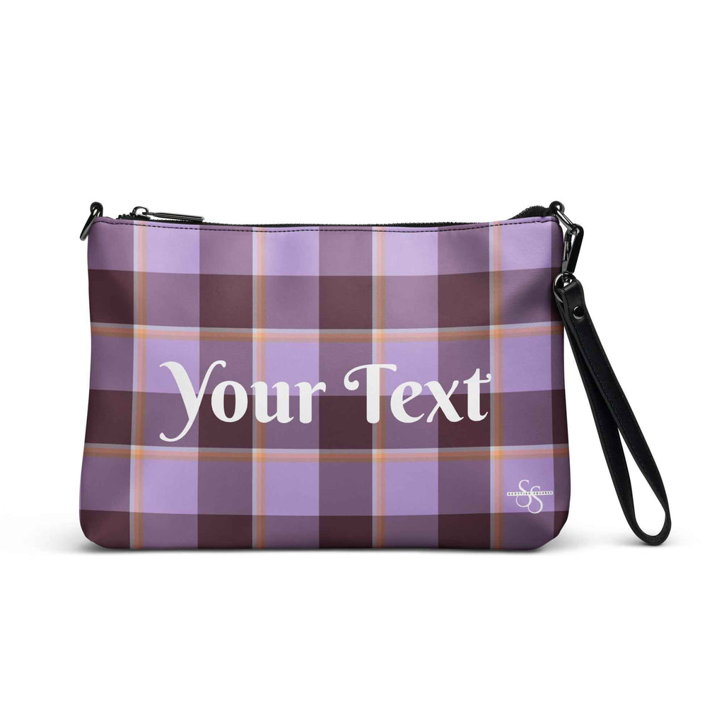 Personalized Crossbody Bag Light Wisteria and Livid Brown Plaid Default Title - Scottish Squares