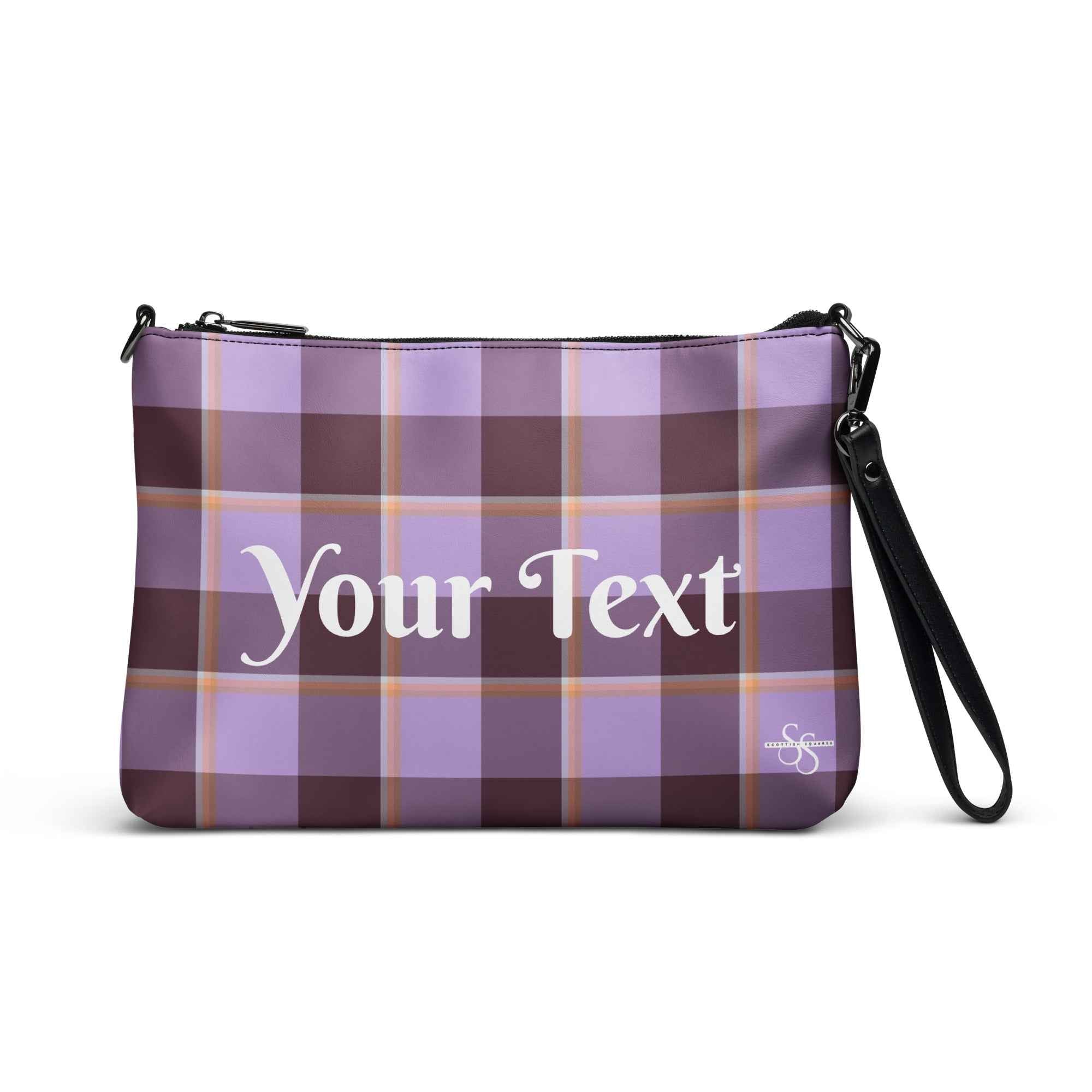 Personalized Crossbody Bag Light Wisteria and Livid Brown Plaid Default Title - Scottish Squares