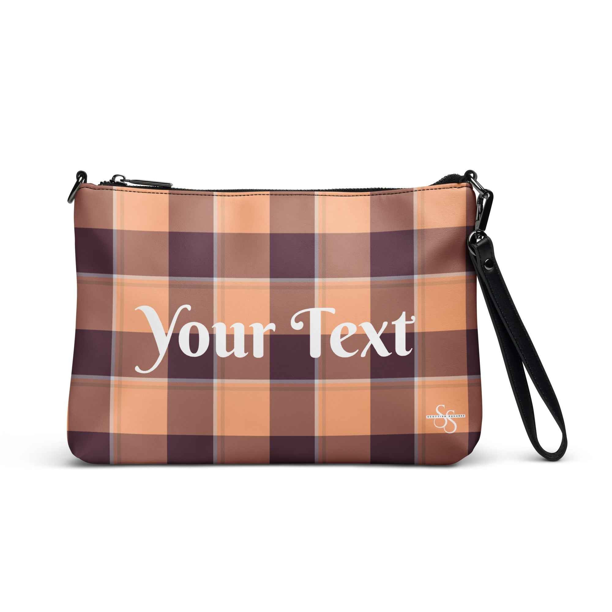Personalized Crossbody Bag Hit Pink and Livid Brown Plaid Default Title - Scottish Squares