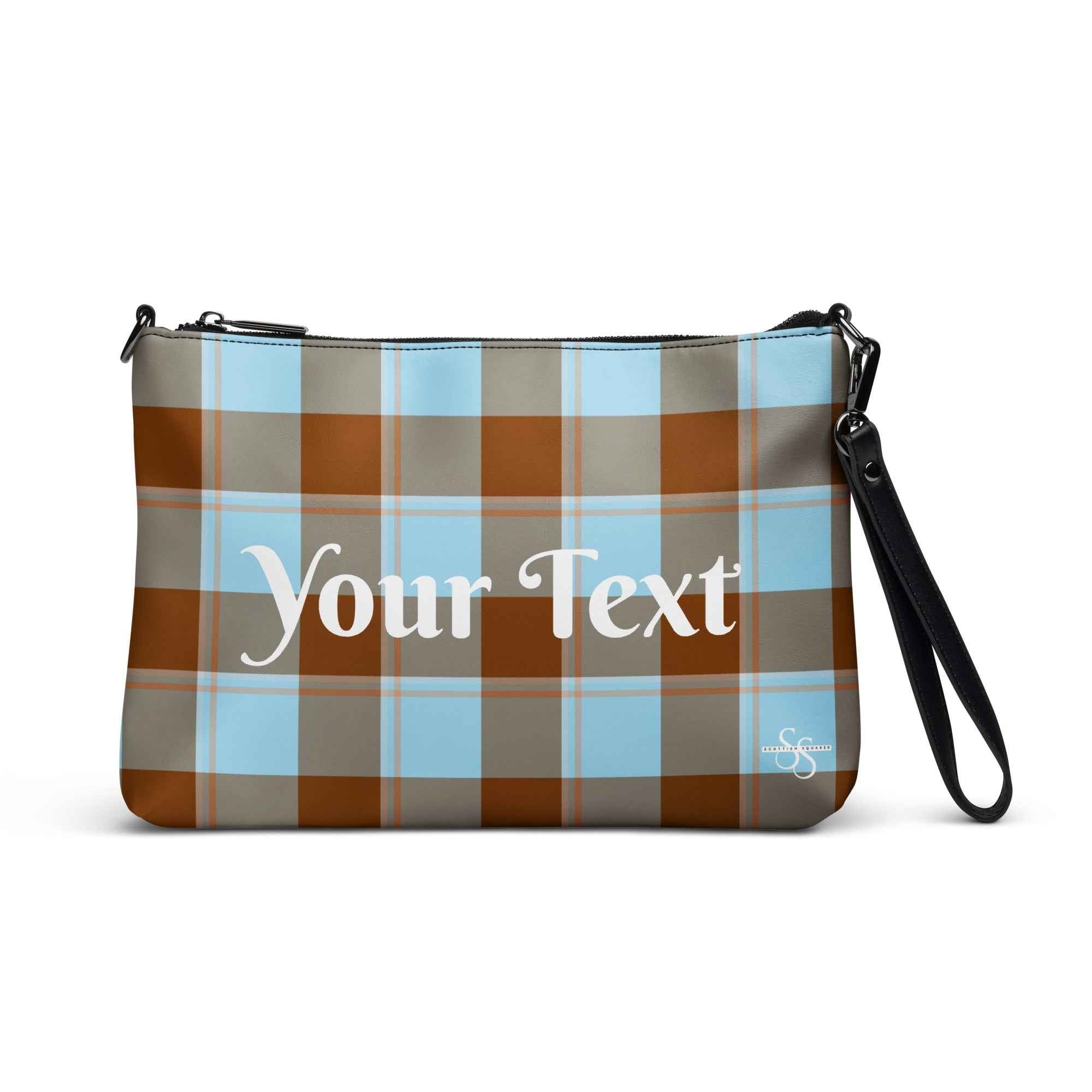 Personalized Crossbody Bag Blizzard Blue and Livid Brown Plaid Default Title - Scottish Squares