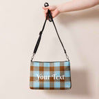 Personalized Crossbody Bag Blizzard Blue and Livid Brown Plaid - Scottish Squares