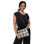 Personalized Crossbody Bag Blizzard Blue and Livid Brown Plaid - Scottish Squares