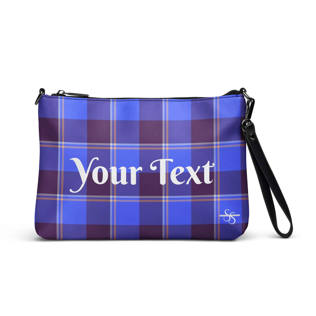 Personalized Crossbody Bag Cornflower Blue and Livid Brown Plaid Default Title - Scottish Squares