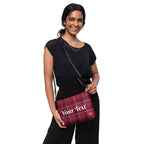Personalized Crossbody Bag Old Brick and Cab Sav Plaid - Scottish Squares