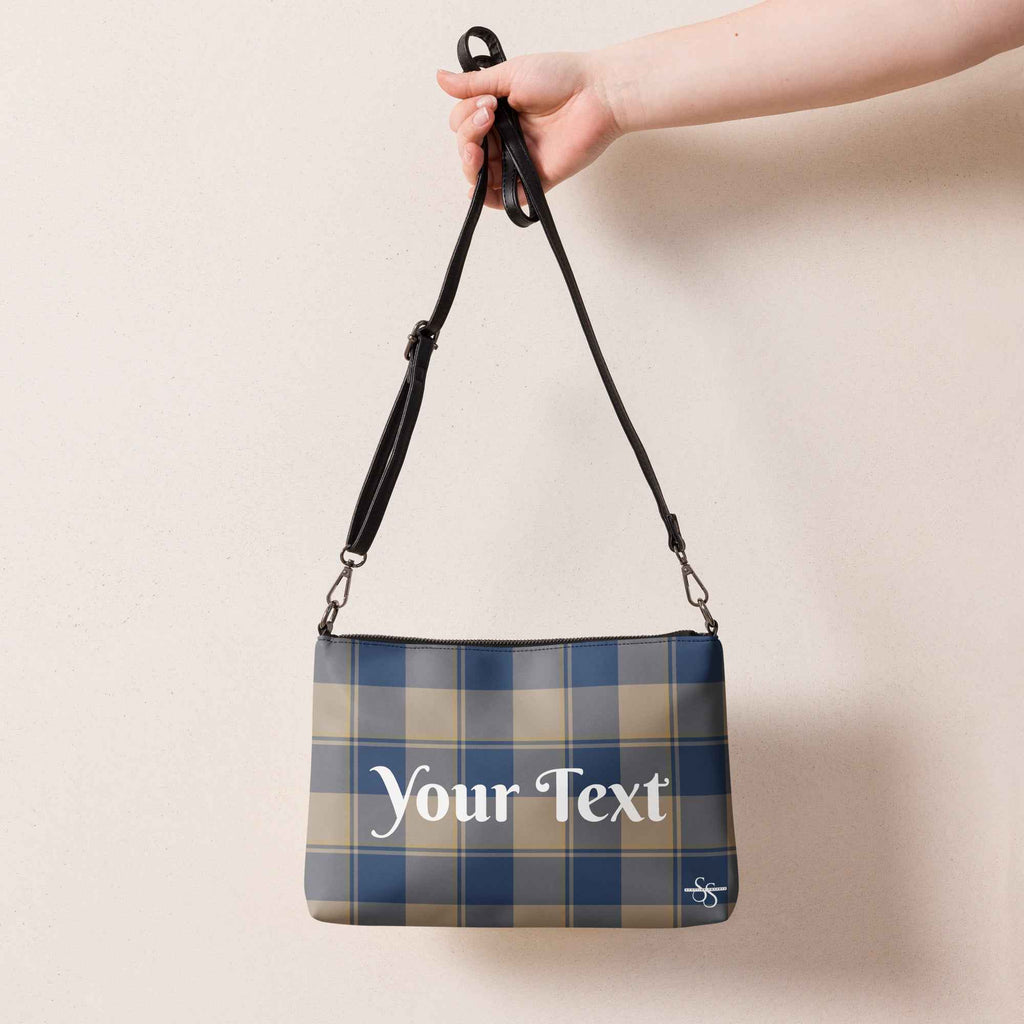 Personalized Crossbody Bag Cello and Donkey Brown Plaid - Scottish Squares
