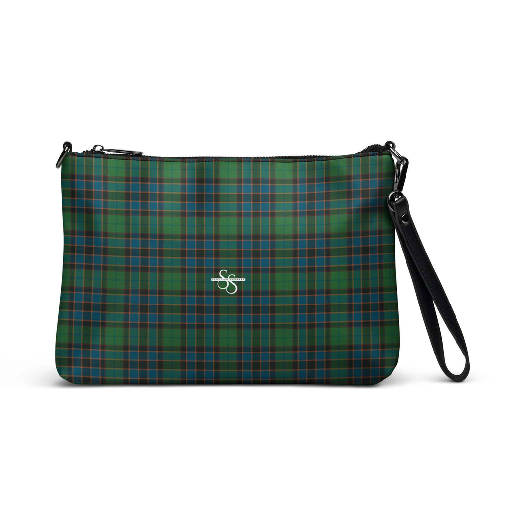 Crossbody Bag Green Blue Orange Plaid Tartan