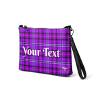 Personalized Crossbody Bag Electric Violet and Fuchsia Plaid - Scottish Squares