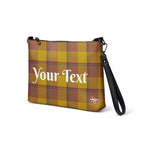 Personalized Crossbody Bag Potters Clay and Pizza Plaid - Scottish Squares