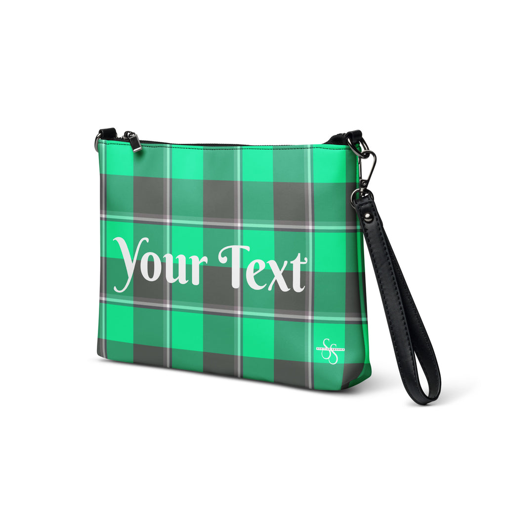 Personalized Crossbody Bag Spring Green and Finlandia Plaid - Scottish Squares