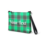 Personalized Crossbody Bag Spring Green and Finlandia Plaid - Scottish Squares