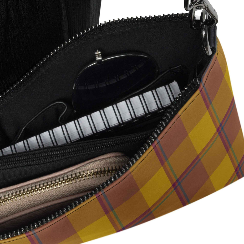 Personalized Crossbody Bag Potters Clay and Pizza Plaid - Scottish Squares