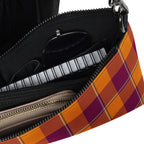 Personalized Crossbody Bag Tahiti Gold and Rose Bud Cherry Plaid - Scottish Squares