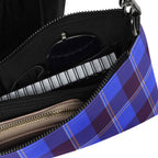 Personalized Crossbody Bag Cornflower Blue and Livid Brown Plaid - Scottish Squares