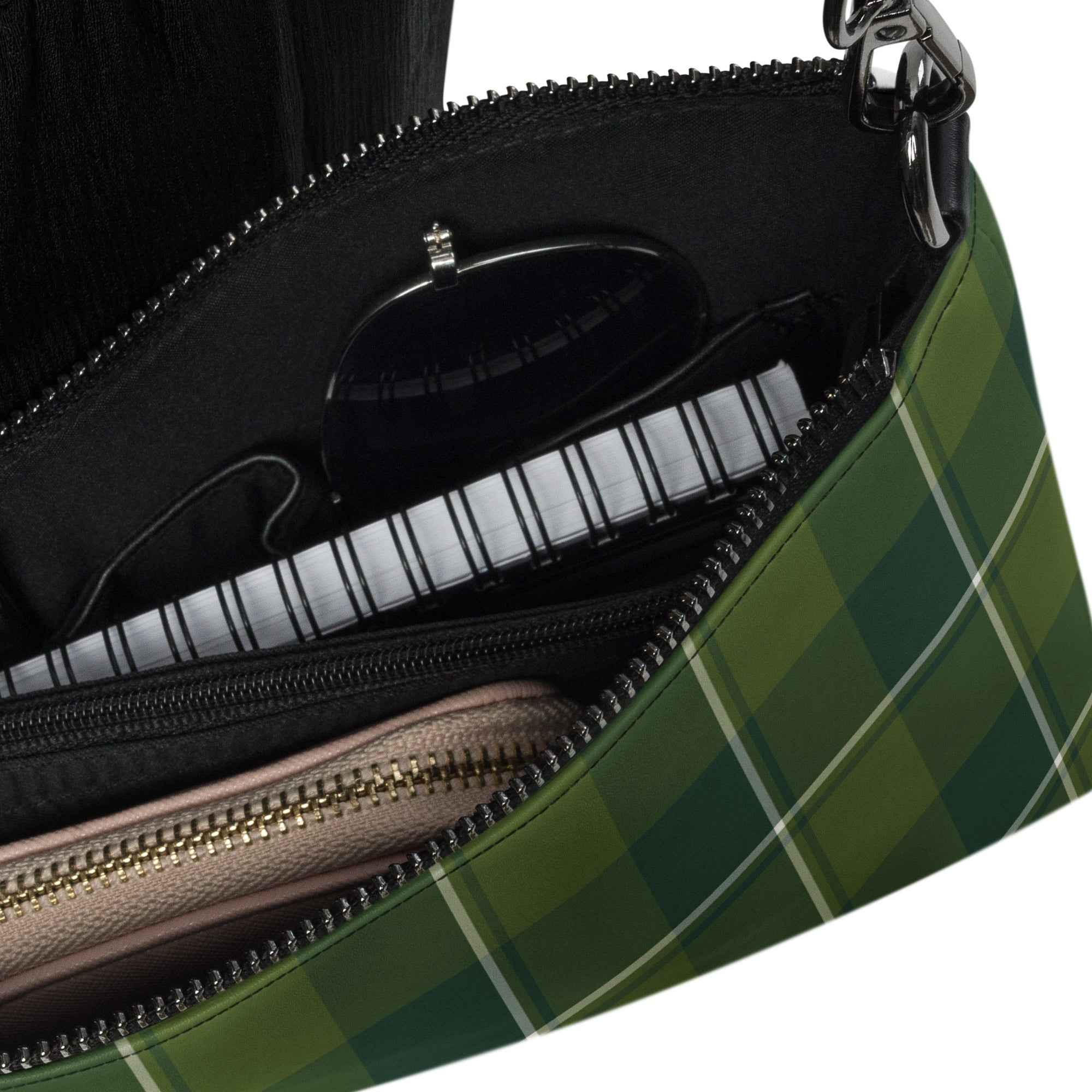 Personalized Crossbody Bag Woodland and Evergreen Plaid - Scottish Squares