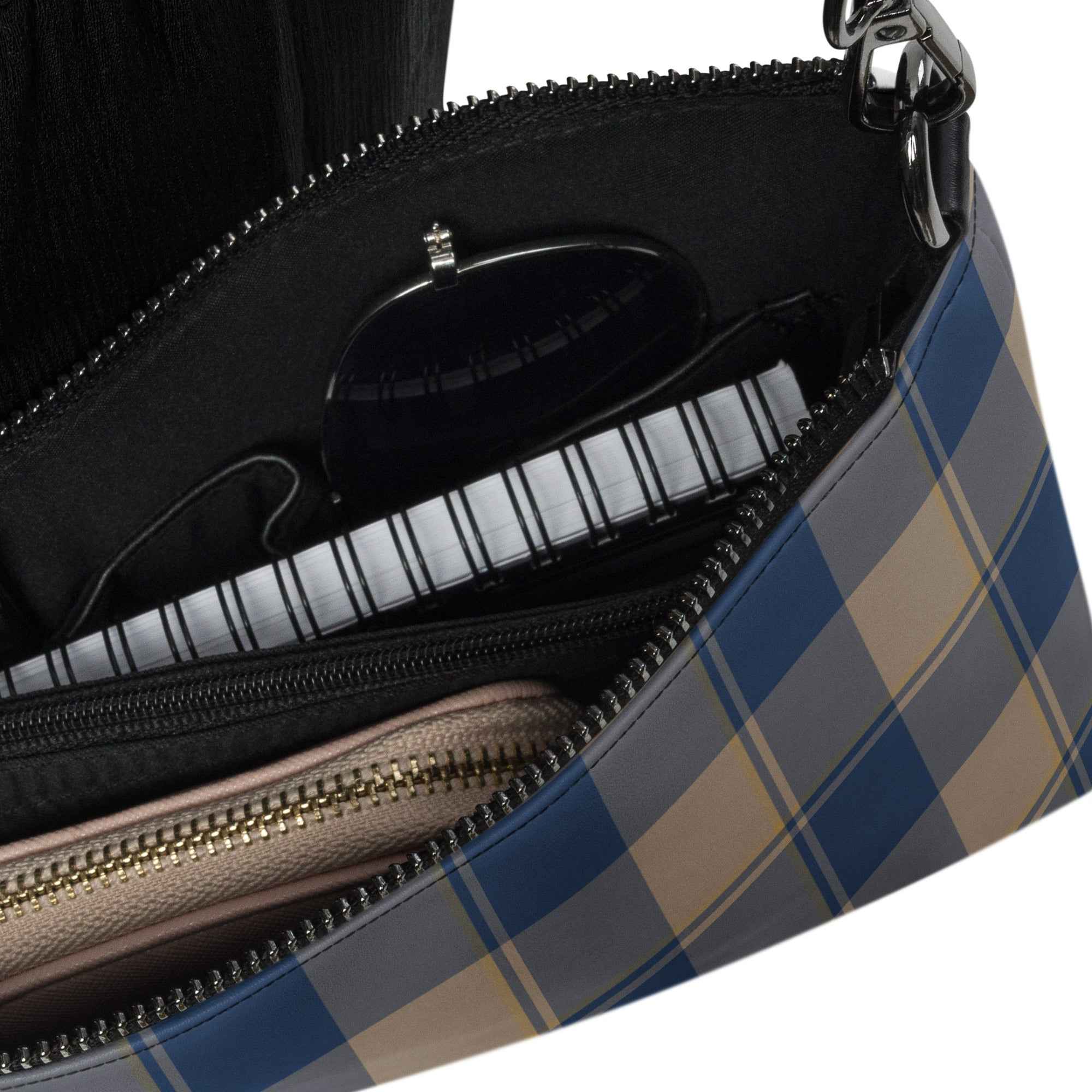 Personalized Crossbody Bag Cello and Donkey Brown Plaid - Scottish Squares