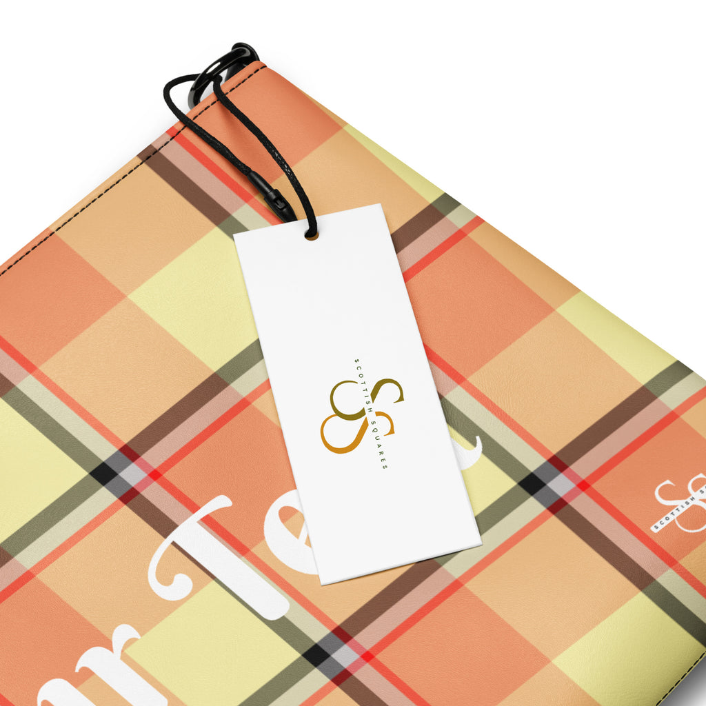 Personalized Crossbody Bag Claystone and Morning Mist Plaid - Scottish Squares