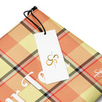 Personalized Crossbody Bag Claystone and Morning Mist Plaid - Scottish Squares