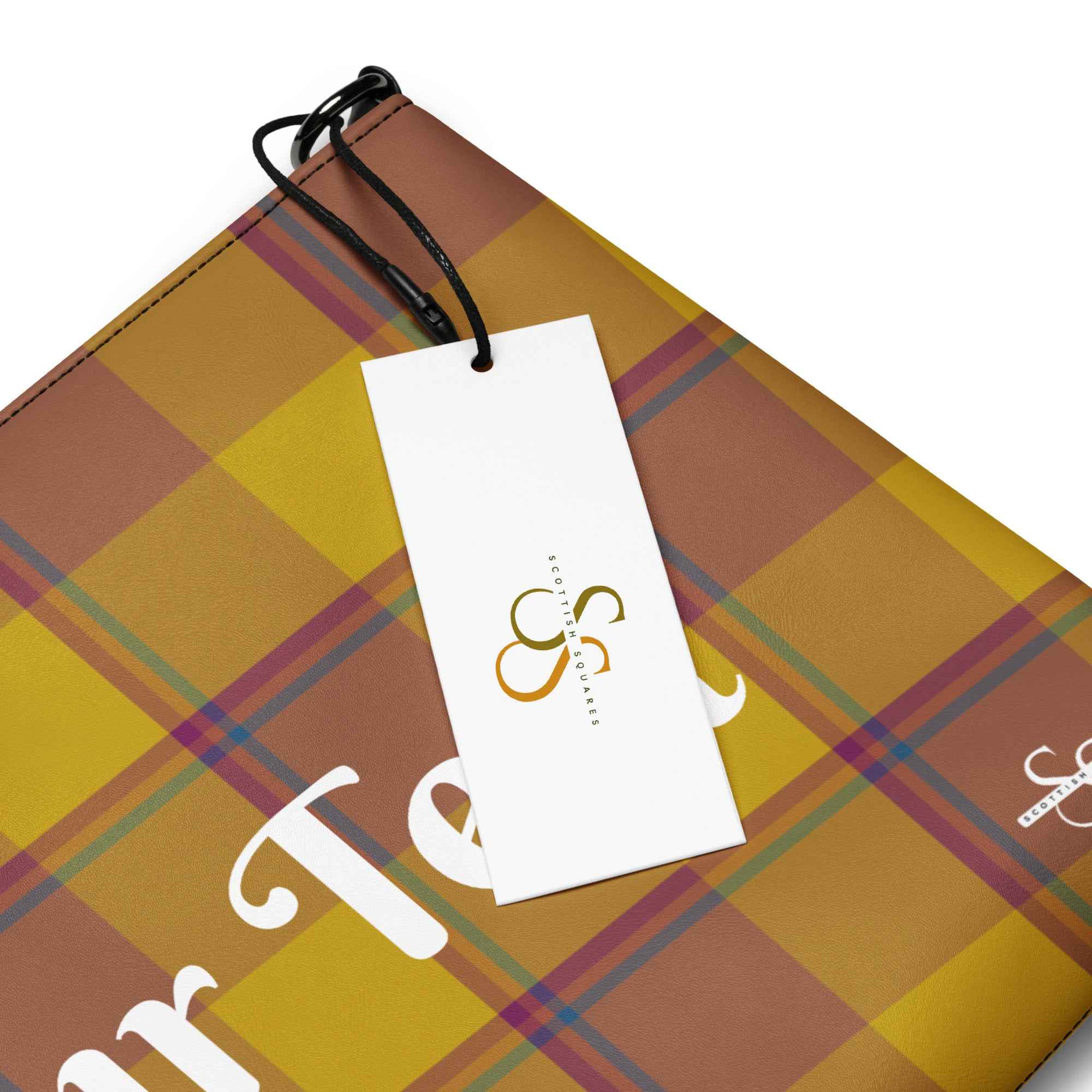 Personalized Crossbody Bag Potters Clay and Pizza Plaid - Scottish Squares