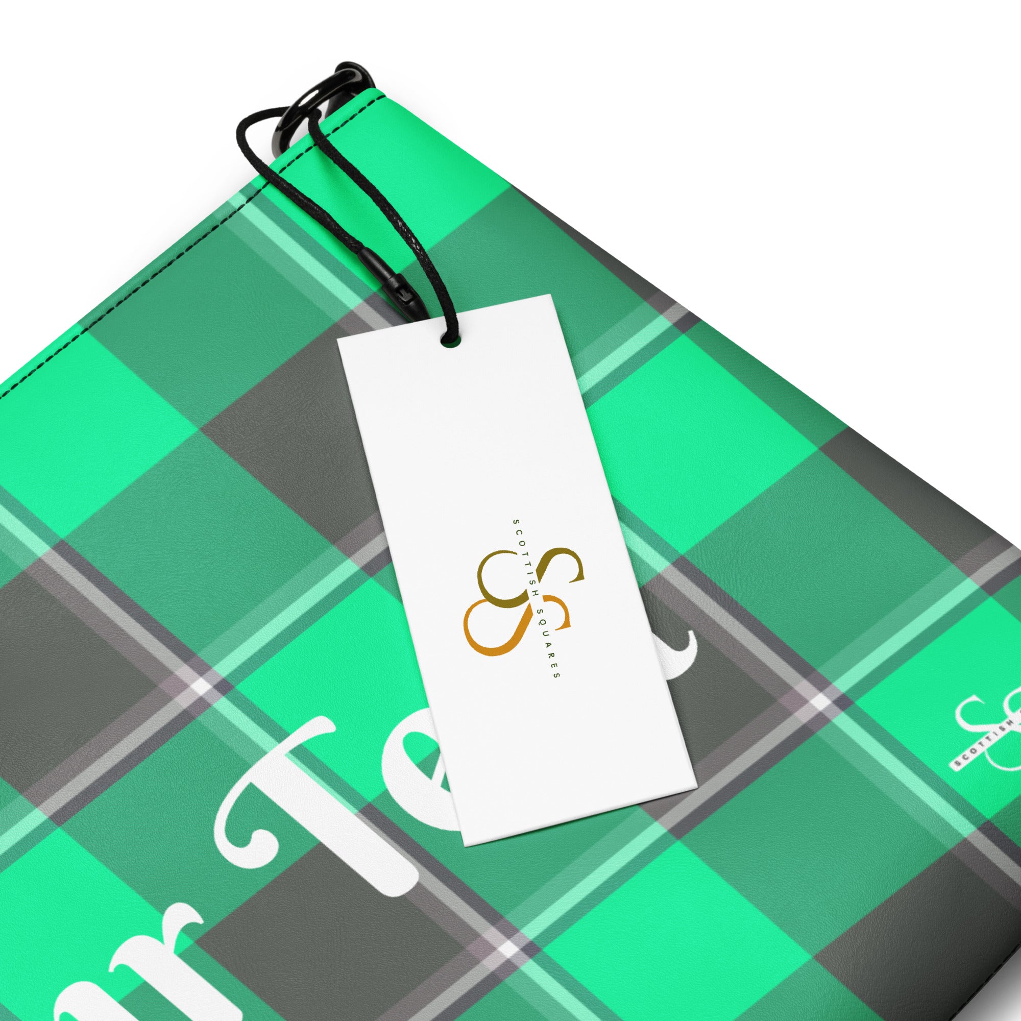 Personalized Crossbody Bag Spring Green and Finlandia Plaid - Scottish Squares
