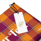 Personalized Crossbody Bag Tahiti Gold and Rose Bud Cherry Plaid - Scottish Squares