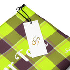 Personalized Crossbody Bag Electric Lime and Livid Brown Plaid - Scottish Squares