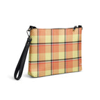 Personalized Crossbody Bag Claystone and Morning Mist Plaid - Scottish Squares