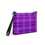 Personalized Crossbody Bag Electric Violet and Fuchsia Plaid - Scottish Squares