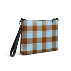 Personalized Crossbody Bag Blizzard Blue and Livid Brown Plaid - Scottish Squares