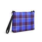 Personalized Crossbody Bag Cornflower Blue and Livid Brown Plaid - Scottish Squares