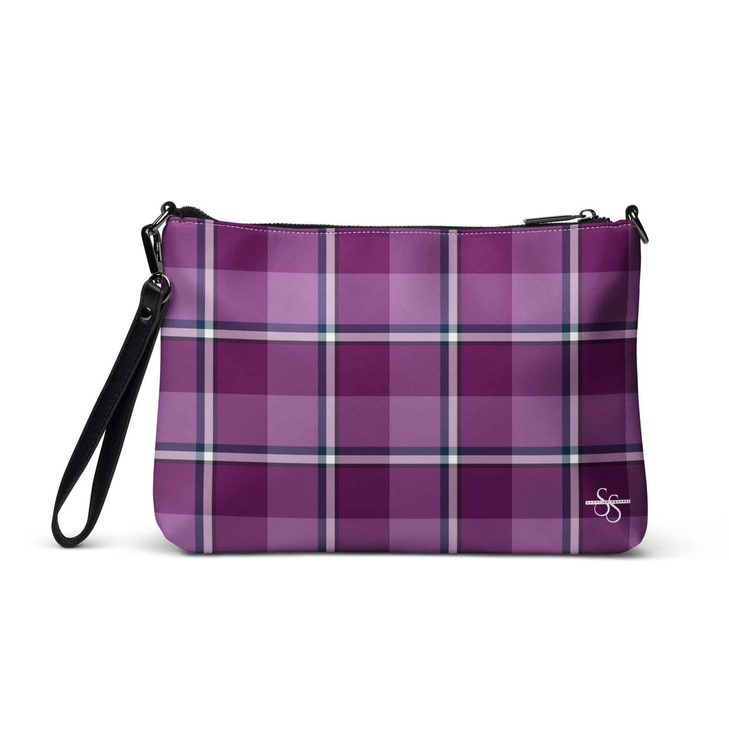 Personalized Purple and Trendy Pink Plaid Crossbody Bag - Scottish Squares