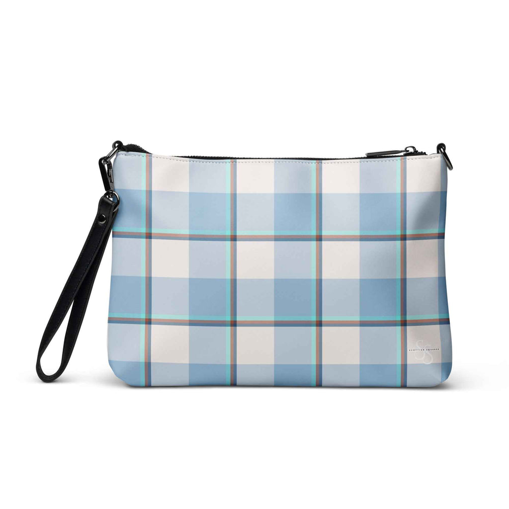Personalized Crossbody Bag Pink Cloud and Blue Lagoon Plaid - Scottish Squares