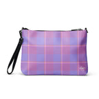 Personalized Crossbody Bag Viola and Dull Lavender Plaid - Scottish Squares