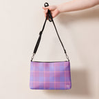 Personalized Crossbody Bag Viola and Dull Lavender Plaid - Scottish Squares