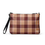 Personalized Crossbody Bag Whiskey and Livid Brown Plaid - Scottish Squares