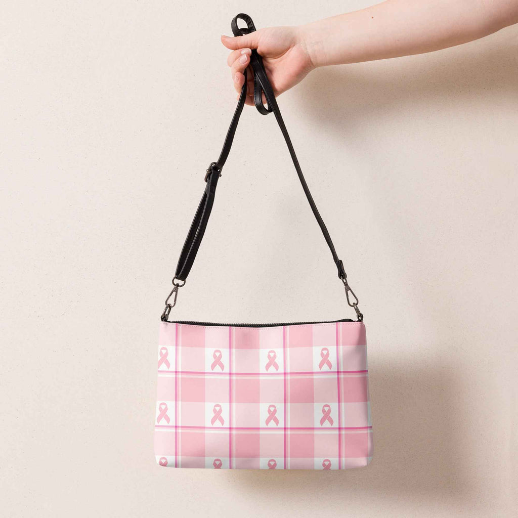 Crossbody Bag Breast Cancer Awareness Plaid - Scottish Squares