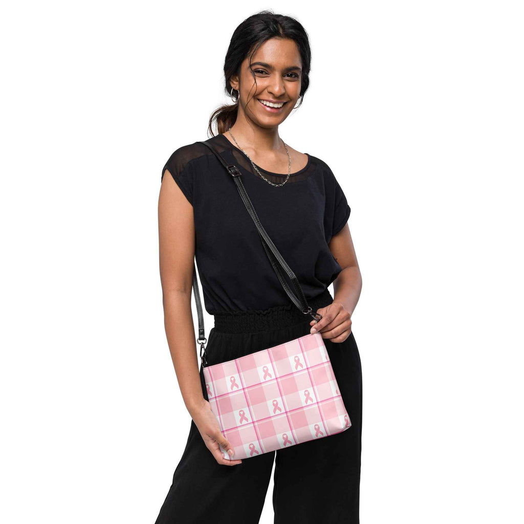 Crossbody Bag Breast Cancer Awareness Plaid - Scottish Squares