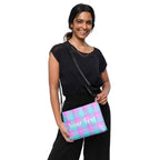Personalized Crossbody Bag Mauve and Coastal Mist Plaid - Scottish Squares