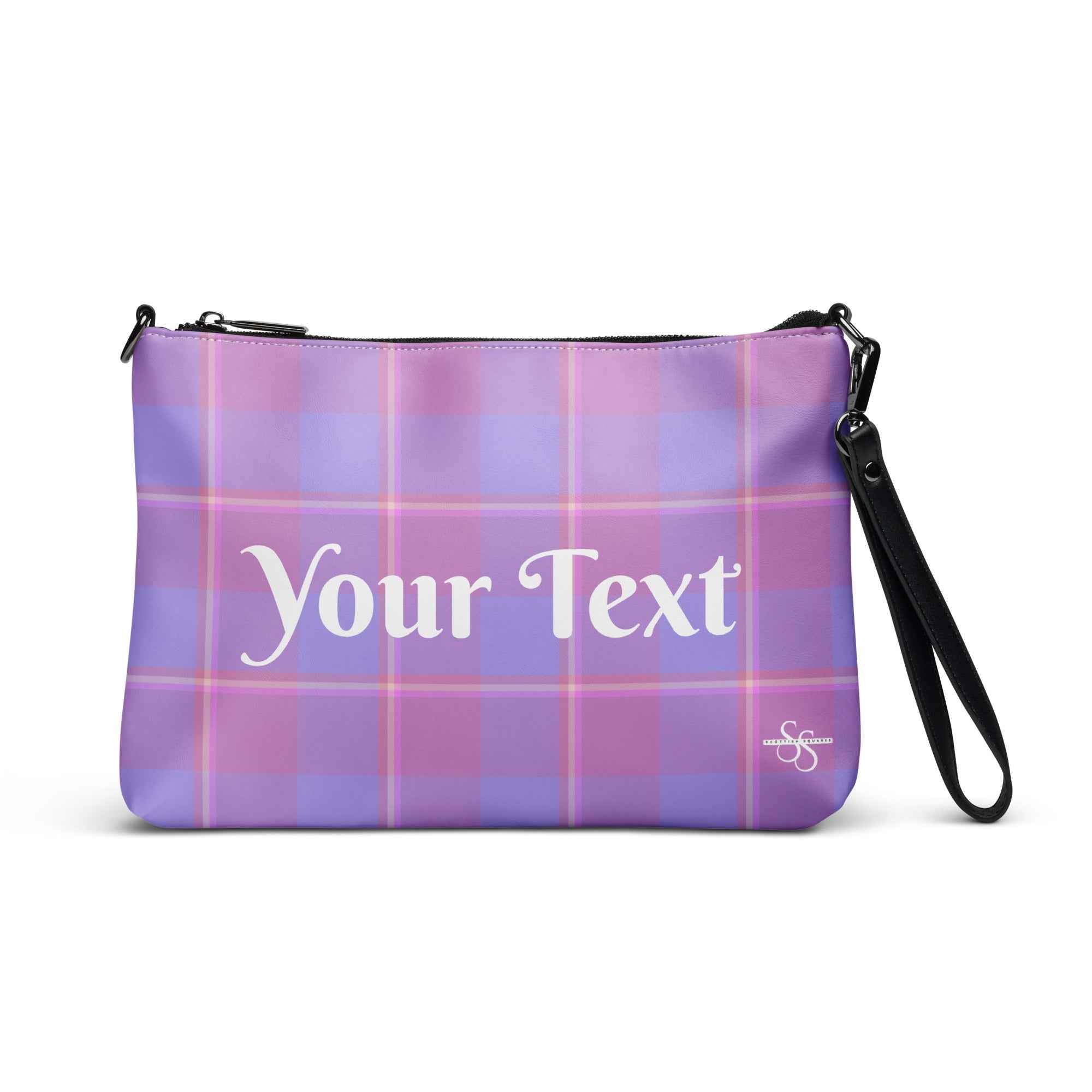 Personalized Crossbody Bag Viola and Dull Lavender Plaid Default Title - Scottish Squares