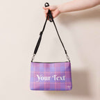 Personalized Crossbody Bag Viola and Dull Lavender Plaid - Scottish Squares